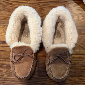 UGG Tan Suede Sheepskin Moccasins